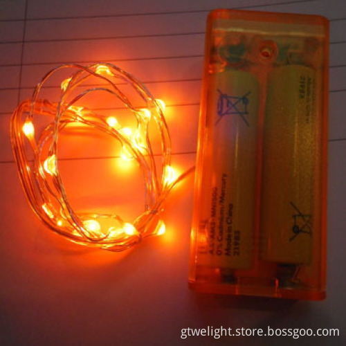 LED Copper Wire String Light Powered by Batteries Pack